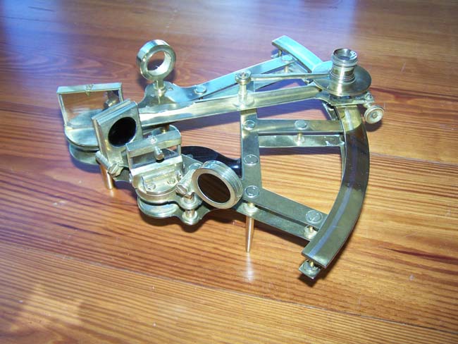 A Cased Antique Double-Framed Brass Sextant signed 'Stanger' circa 1880